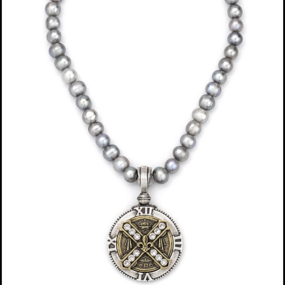 Elegant Silver and Gold Roman Numeral Necklace - Picture 3 of 4